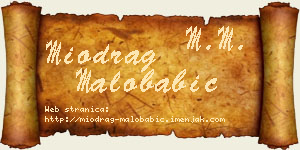 Miodrag Malobabić vizit kartica